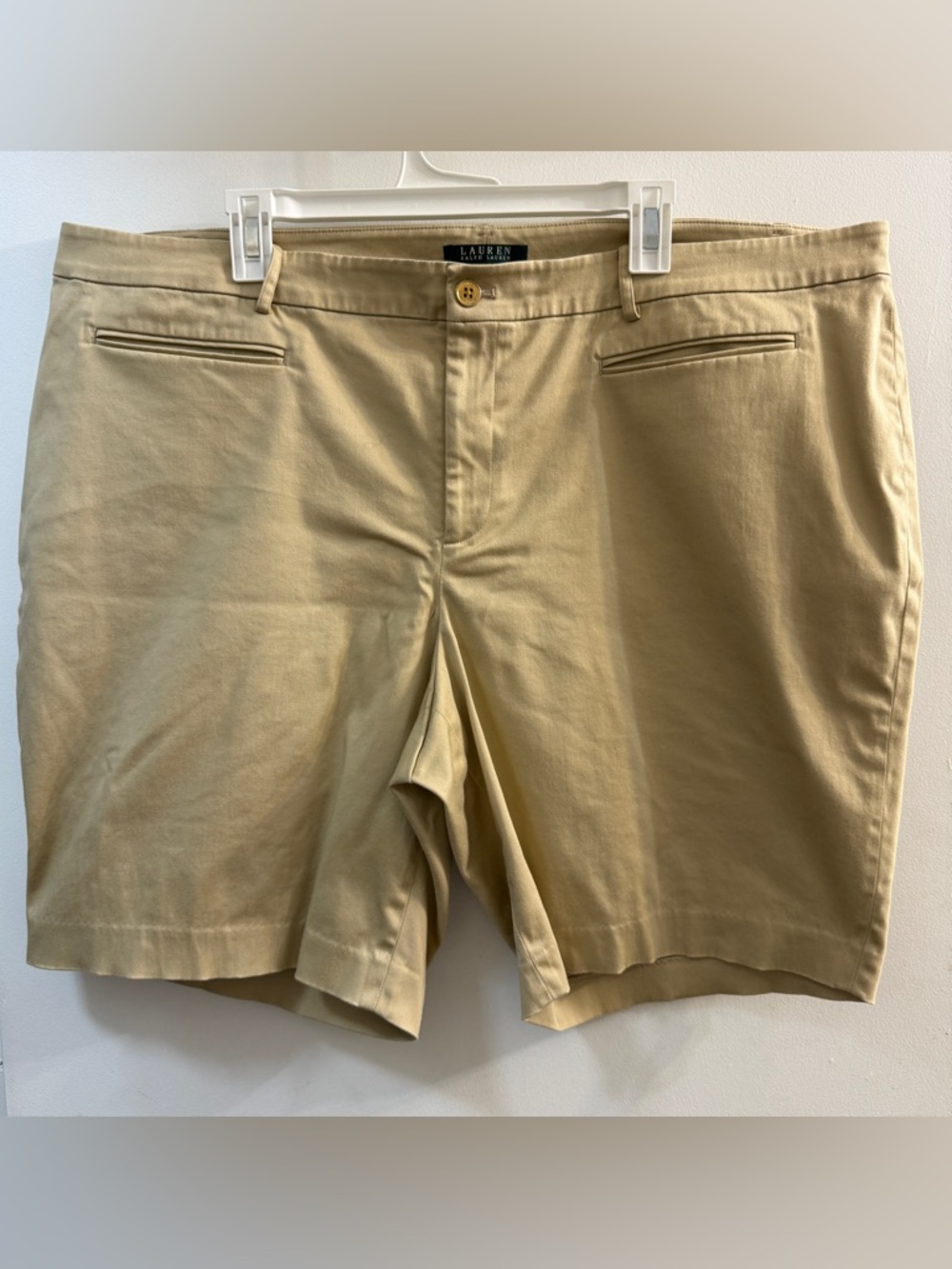 Lauren Ralph Lauren Khaki Chino Shorts Plus Size 22W